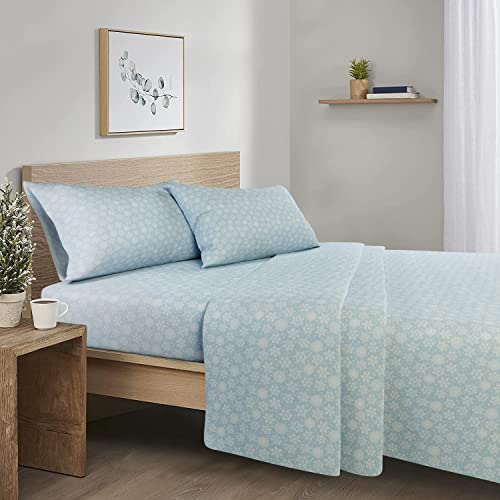 Comfort Spaces Bettlaken mit Kissenbezügen California King Snowflake Blue von Comfort Spaces