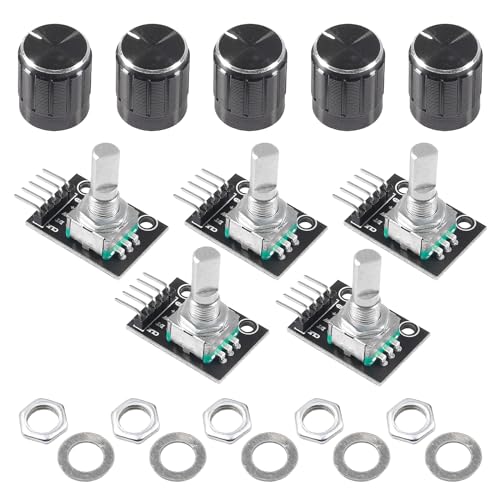 Rotary Encoder Module, Drehgeber, 5 Stück Dreh Encoder, Rotary Encoder, Encoder, Rotary Encoder Modul Drehgeber, Drehgeber Rotary Encoder Modul, Drehwinkelgeber, 360 Grad Drehgeber Drehwinkelgeber von Comioke