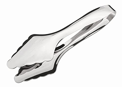 Commichef TG-716 Luxus Küchenzange aus hochwertigem 18/10 Edelstahl –verchromtes Zinkdruckguss, auf Hochglanzpolitur, Steel, Silber von Commichef