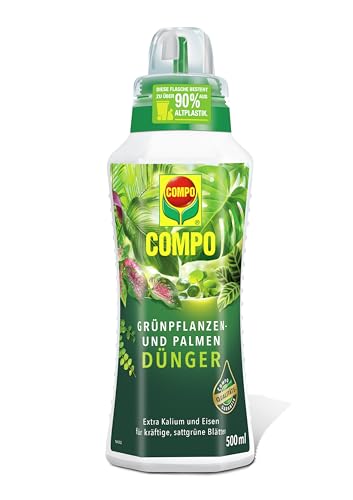 COMPO Grünpflanzendünger und Palmendünger für alle Zimmer-, Balkon- und Terrassenpflanzen, Spezial-Flüssig-Dünger mit extra Kalium und Eisen, 500 ml von Compo