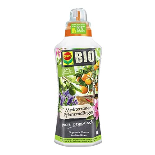 COMPO BIO Mediterraner Pflanzendünger für mediterrane Pflanzen, 100% natürliche und vegane Inhaltsstoffe, Flüssig-Dünger, 1 L von Compo