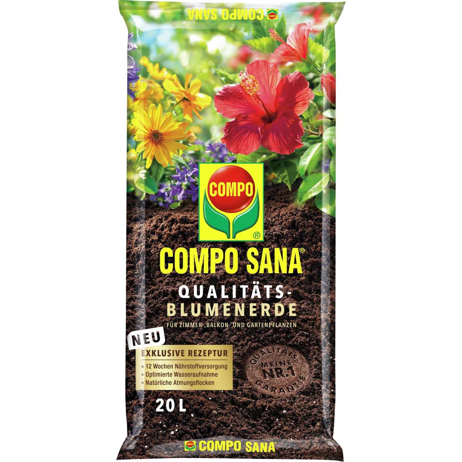 Compo Sana Qualitäts-Blumenerde 1 x 20 l von Compo