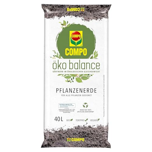 Compo öko balance Pflanzerde, Für alle Pflanzen geeignet, Bio, Vegan, Torffrei, 40 Liter von Compo
