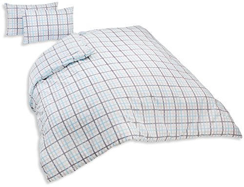 Comptoir du Linge Bettbezug Bedruckt Plus 2 Kopfkissenbezüge, Baumwolle, türkis, 240 x 220 x 0,5 cm von Comptoir du Linge