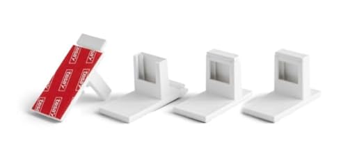 Concept Blinds Set mit Klebebefestigungen – Set mit 4 Befestigungen – Kompatibel mit unseren maßgeschneiderten Plissees (Weiß) von Concept Crystal