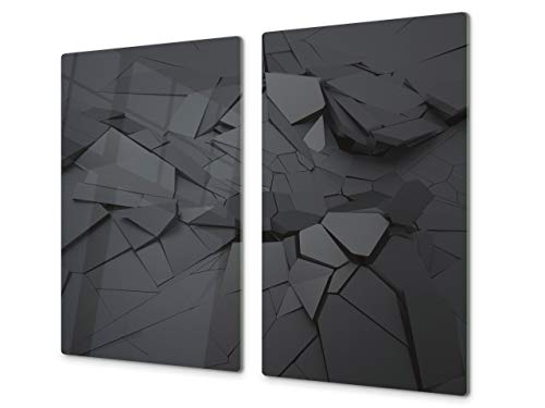 Kochplattenabdeckung Stove Cover und Schneideplatten SINGLE mit 60 x 52 cm und DOUBLE - zwei Bretter mit 30 x 52 cm D10 Textures Series A: Texture 16 von Concept Crystal