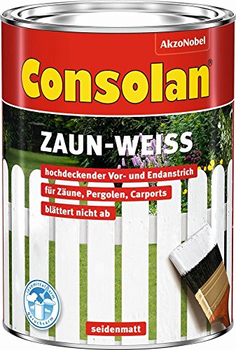 2,5 Liter Consolan Wetterschutz Zaun-Weiß von Consolan