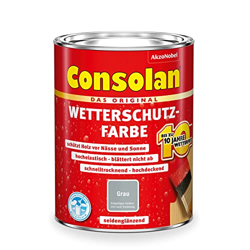 750 ml Consolan Wetterschutzfarbe ,Grau Nr. 206 von Consolan
