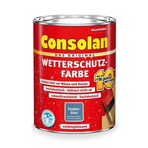 Consolan Wetterschutz-Farbe; 2,5 Liter; Taubenblau von Consolan