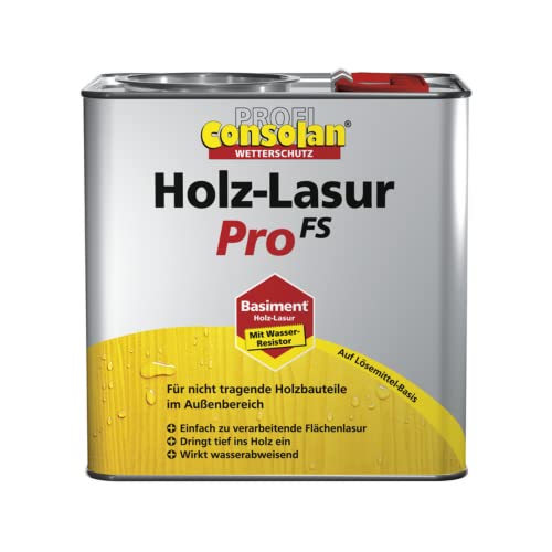 Profi Consolan Holz-Lasur Pro FS Holzlasur 0,75l 2,5l (0,75L, Ebenholz) von Consolan