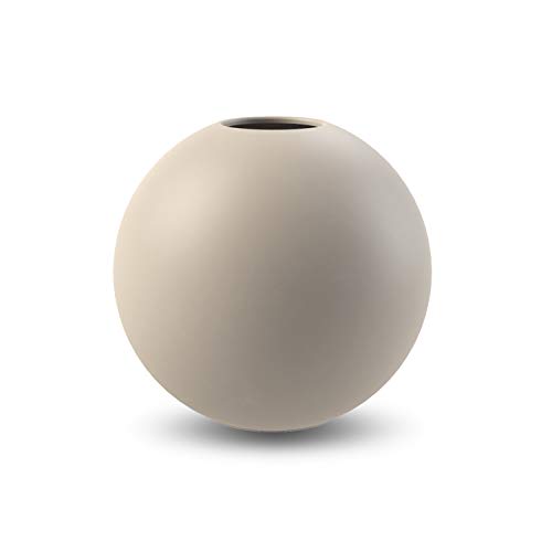 Cooee Design Ball-Vase aus Porzellan in der Farbe Sand Handgefertigt, Maße: 30cm x 30cm x 29cm, HI-028-06-SA von Cooee Design
