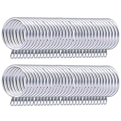 Coolty 60 Stück Metall Vorhangringe Hängende Ringe für Gardinenstangen zum Aufhängen von Vorhängen, 38 mm Innendurchmesser (Silber) von Coolty