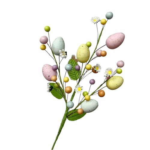 Copangle Künstliche Osterblumen | PVC Osterzweige Dekorationen | Ostern Bunte Eierbeeren Perlen Dekorationen Blumenstiele Zweige, für Zuhause Vase Arrangement Herzstück Party von Copangle