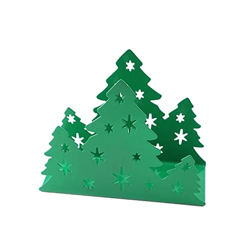 Corlidea Weihnachtsdeko Aussen Edelstahl, kreativer Weihnachtsbaum, Papierhandtuchhalter, Serviettenhalter, westlicher Restaurantsitz aus Edelstahl (Green, One Size) von Corlidea