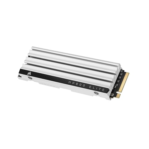 Corsair MP600 Elite 2TB M.2 PCIe Gen4 x4 NVMe SSD - Optimiert für PS5 - Inklusive Kühlkörper - M.2 2280 - Bis zu 7.000MB/Sek. Sequentielles Lesen - High-Density 3D TLC NAND - Weiß von Corsair