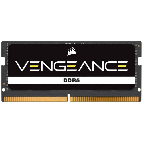 Corsair VENGEANCE SODIMM DDR5 RAM 8GB (1x8GB) 4800MHz CL40 Intel XMP iCUE Kompatibel Computer Speicher - Schwarz (CMSX8GX5M1A4800C40) von Corsair