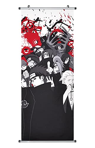CosplayStudio Großes Naruto Rollbild/Kakemono aus Stoff | Poster 100x40cm | Motiv: Akatsuki von CosplayStudio