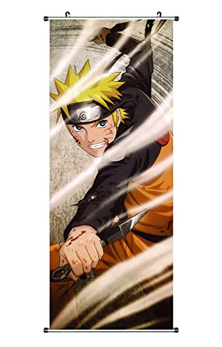 CosplayStudio Großes Naruto Rollbild/Kakemono aus Stoff | Poster 100x40cm | Motiv: Naruto mit Kunai von CosplayStudio