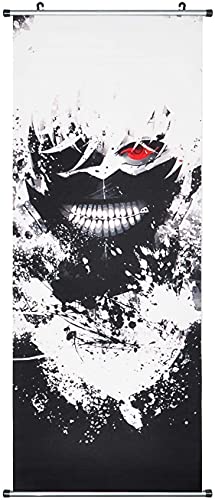 CosplayStudio Großes Tokyo Ghoul Rollbild | Kakemono aus Stoff | 100x40cm | Motiv: Ken Kaneki 01 von CosplayStudio