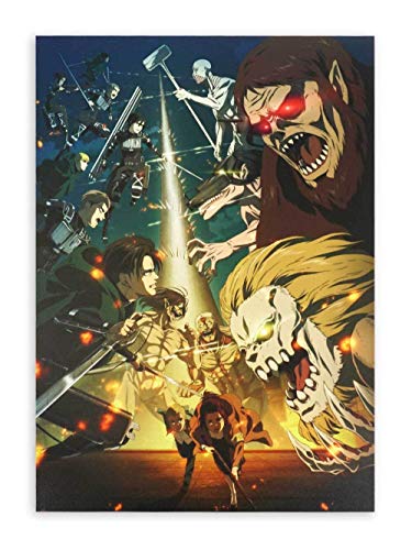 CosplayStudio Hochwertiges Attack on Titan Wandbild auf Hartschaumplatte | Staffel 4 Poster 30x42cm | Motiv: Schlacht gegen Marley von CosplayStudio