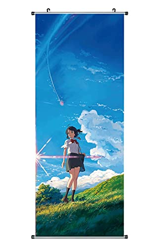 CosplayStudio Rollbild für Your Name Fans | Kakemono aus Stoff | Poster 100x40cm | Motiv: Mitsuha Miyamizu von CosplayStudio