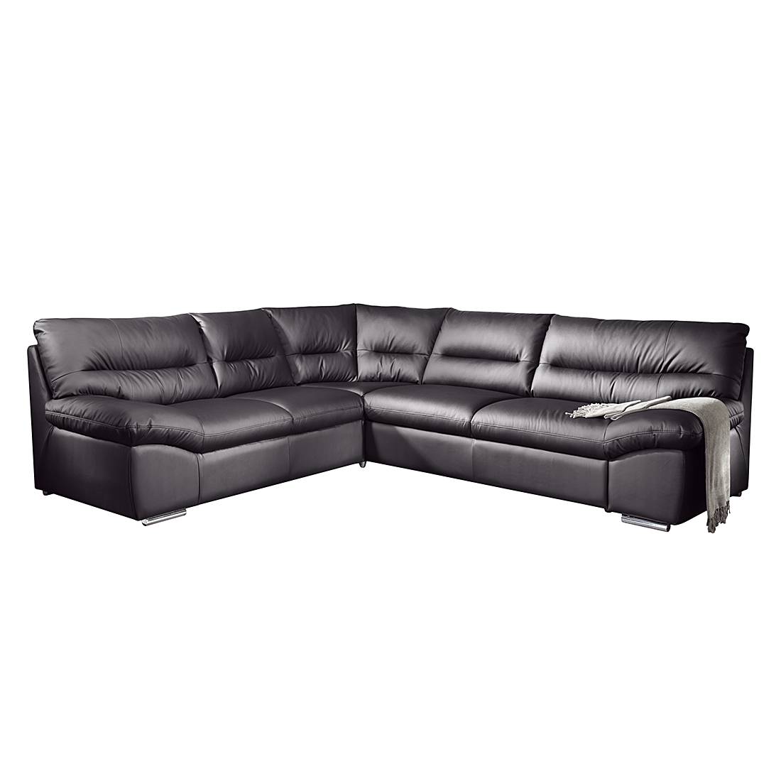 Cotta Ecksofa Howard 2-Sitzer Schwarz Kunstleder 290x87x254 cm (BxHxT) mit Schlaffunktion Modern von Cotta