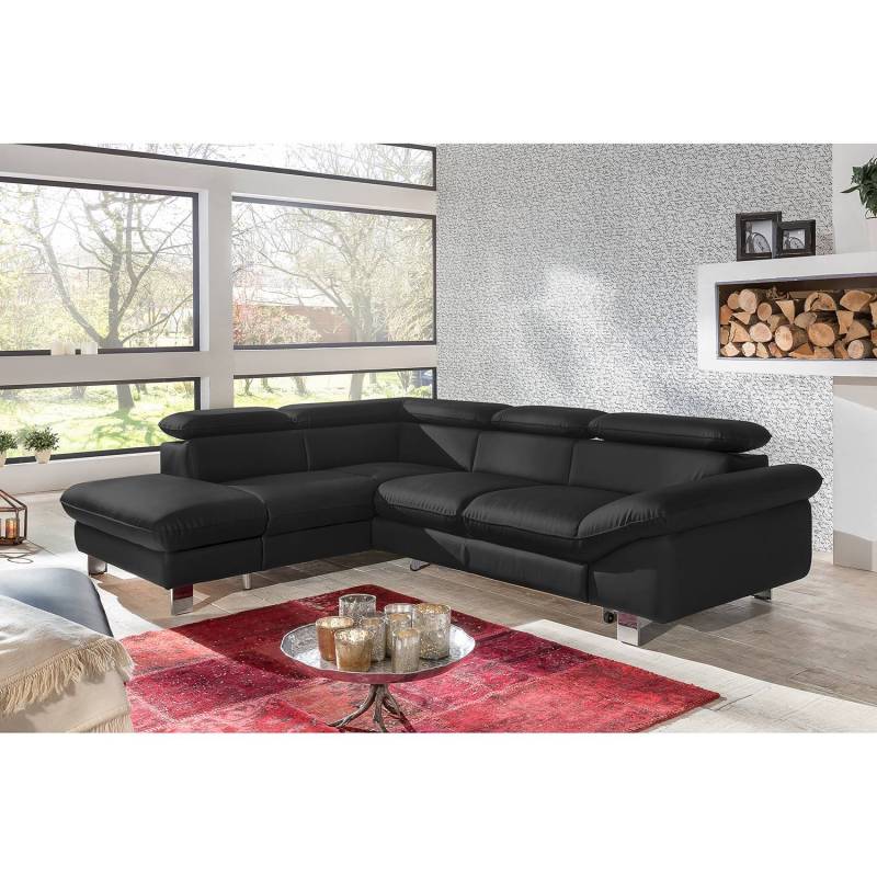 Cotta Ecksofa Waiho II Schwarz Echtleder 266x73x214 cm (BxHxT) mit Schlaffunktion/Bettkasten Modern von Cotta