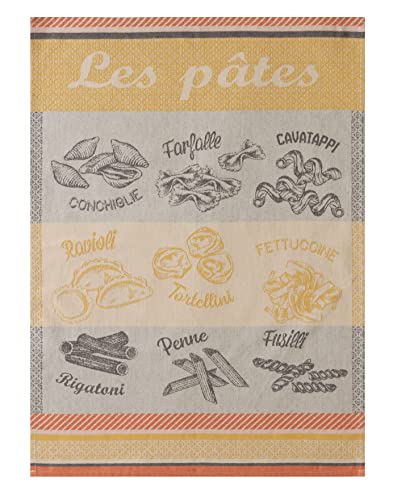 Coucke Bedrucktes Baumwoll-Jacquard-Geschirrtuch, Pasta-Sorten, 50 x 75 cm von Coucke