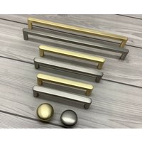 3.75" 5" 8.8" Gebürsteter Nickel Kommode Knauf Leicht Gold Griff Pull Gebürstet Goldgriff Silber Schrankgriff 96 128 224mm von CozyChiccc