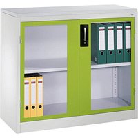 CP Stahlschrank 8831-055 S10191 lichtgrau, viridingrün, Acrylglas 120,0 x 50,0 x 100,0 cm, aufgebaut von Cp