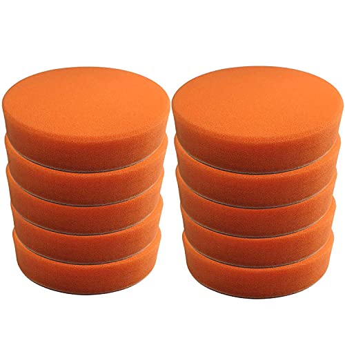 Craft-Equip Basic 10er Pack 150mm Polierschwamm orange glatt Auto Pad Polierpad von Craft-Equip