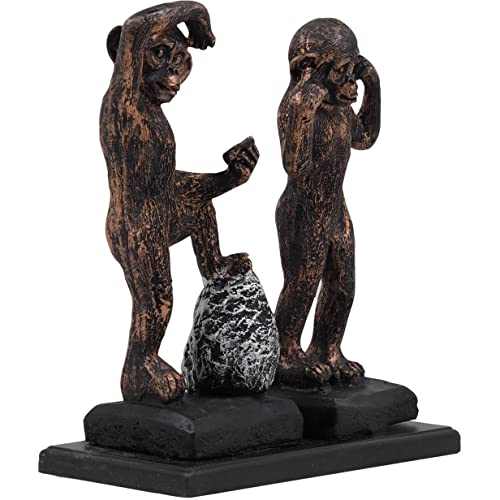 Craft&Style Skulptur Statue Affen Zwei Freunde aus robustem massivem Kunstharz handbemalt von Craft&Style