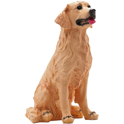 Craft&Style Skulptur Statue Figur Bester Freund Hund Golden Retriever Sitz Dekoration Deko H: 20cm von Craft&Style