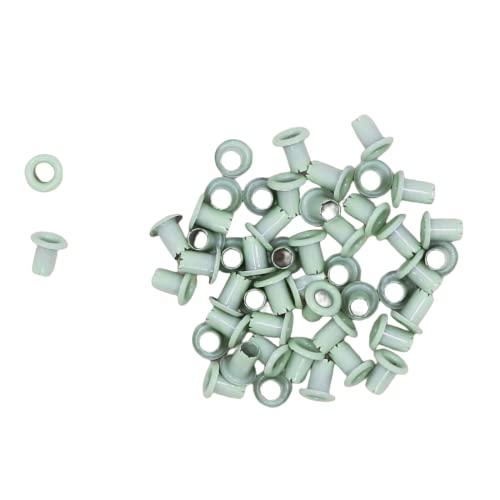 Craftelier - Set mit 50 Mini-Metallic Ösen Ideal für Scrapbooking und Bastelarbeiten | Geeignet für verschiedene Materialien | Größe Innendurchmesser 3 mm und Außendurchmesser 5 mm - Farbe Mintgrün von Craftelier