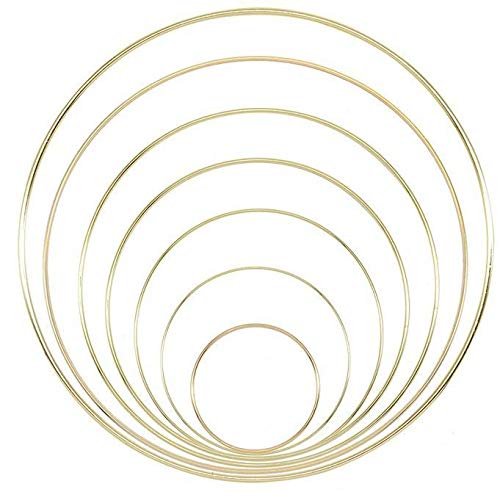 Cratone Gold Metallringe Kranz 25cm/30cm/40cm/50cm Floral Hoop, Metall Hoops für DIY Handwerk Traumfänger Dreamcatcher Floristik Ring von Cratone