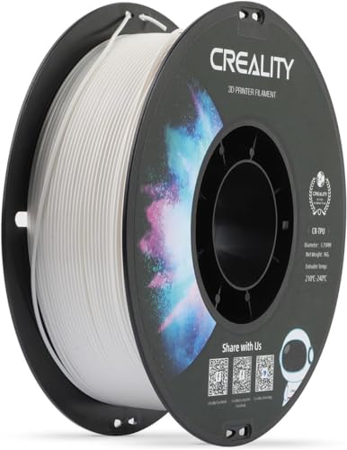 Creality TPU Filament 1.75mm, 3D Druck Filament, hohe Elastizität, weiches Klebematerial, elastisch, 1kg Weiß von Creality