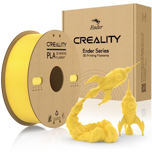 Creality PLA Filament 1.75mm, Offiziell Filament 1.75mm PLA 3D Drucker Filament Karton Spule Glattes Drucken Weniger-Wirrwarr Maßgenauigkeit +/- 0.03mm 1kg/Rolle(2.2lbs), Gelb von Creality