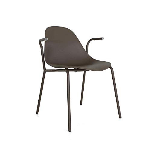 CRIBEL Mody Stuhl, Aluminium, Polypropylen, Moka, 56x55x80 cm von Cribel