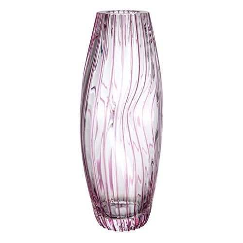 Glas-Bohemia Glee Vase, Glas, Gold/Rubin, 5 x 5 x 27 cm von Cristal de Bohemia