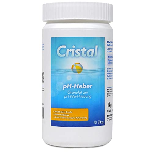 Cristal pH-Plus Heber Granulat | Einfache Handhabung | Top Wirkung und Pufferwirkung für einen stabilen pH-Wert | pH+ Optimierung als Basis der Wasserpflege | 1 Kg von Cristal
