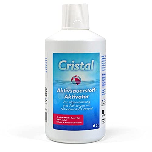 Cristal Aktivsauerstoff AKTIVATOR 1,0 l | Chlorfreie Wasserdesinfektion | Sanfte und geruchsfreie Alternative zu Chlor | Wirksame Wasserdesinfektion | Benötigt zusätzlich Cristal Sauerstoff Granulat von Cristal