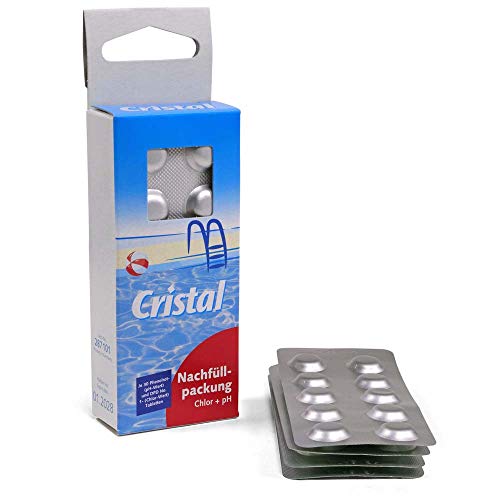 Cristal Ersatztabletten für Wassertestgerät | Refill-Pack 2x 30 Rapid Testtabletten | Chlor DPD 1 | pH-Wert Phenol Red | Nachfüllpack Ersatztabletten Wasseranalyse Tabletten von Cristal