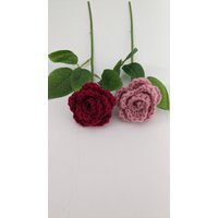 Gehäkelte Rose Für Eine Einzelne Im Letterbox-Design | Briefkasten/Jahrestag Freundschaftsgeschenk - Rot Oder Pink von Crochetbyjesslb