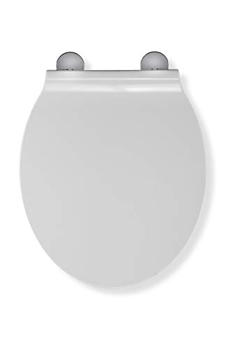 Croydex Flexi-Fix Victoria Slim Line Toilettensitz, rutscht Immer, antibakteriell, Kunststoff, weiß, 42.5 x 37 x 5 cm von Croydex
