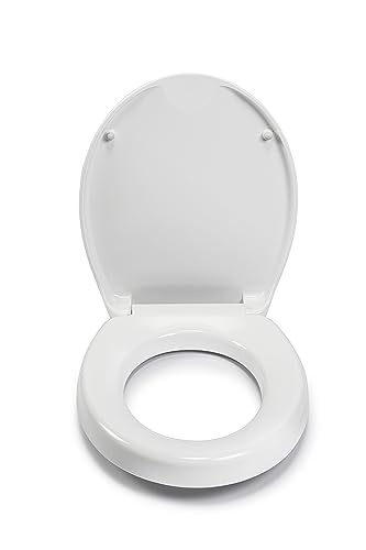 Croydex Ramor WL420022H Toilettensitzerhöhung, antibakteriell, mit Befestigungen, 5 cm, Weiß von Croydex