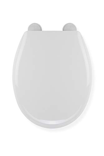 Croydex Sit Tight Huron Toilettensitz, antibakteriell, Kunststoff, weiß, 45 x 36 x 5 cm von Croydex