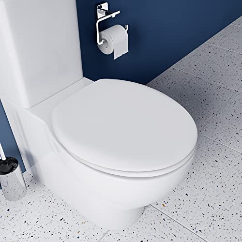 Croydex WL601422H Flexi-Fix Grasmere Always Fits Never Slips WC-Sitz antibakteriell, weiß, 43,5 x 38 x 5 cm von Croydex
