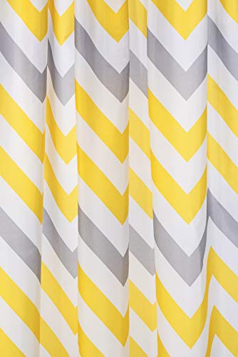 Croydex gelb & grau Chevron Textil-Duschvorhang mit Hygiene 'N' Clean, gelb/grau von Croydex