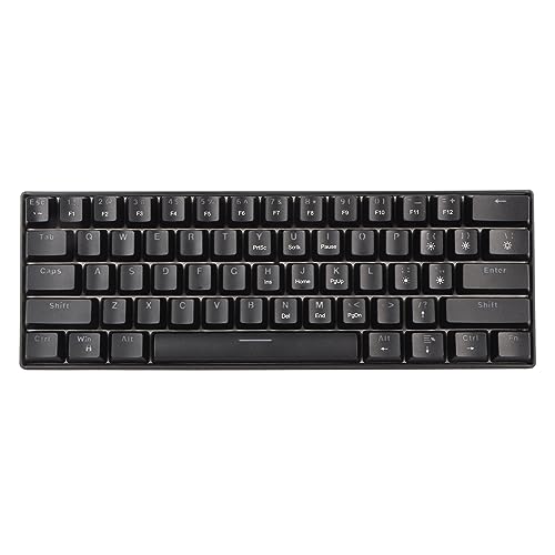 Cuifati 61 Tasten, Kompakte 60% Mechanische Tastatur, Empfindliche Schalter, Komfortable Gaming-Tastatur mit Ergonomischem Design und LED-Hintergrundbeleuchtung für (Schwarzer, von Cuifati