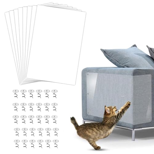 Cutiolly Kratzschutz Katze,8 Stück Anti Kratze Katzen,Kratzschutz Sofa,Antikratzfolie Katze,Kratzschutz Klebefolien,Couch Kratzschutz Katze Sofa,Anti-Scratch Cat Scratching Abschreckungsband von Cutiolly